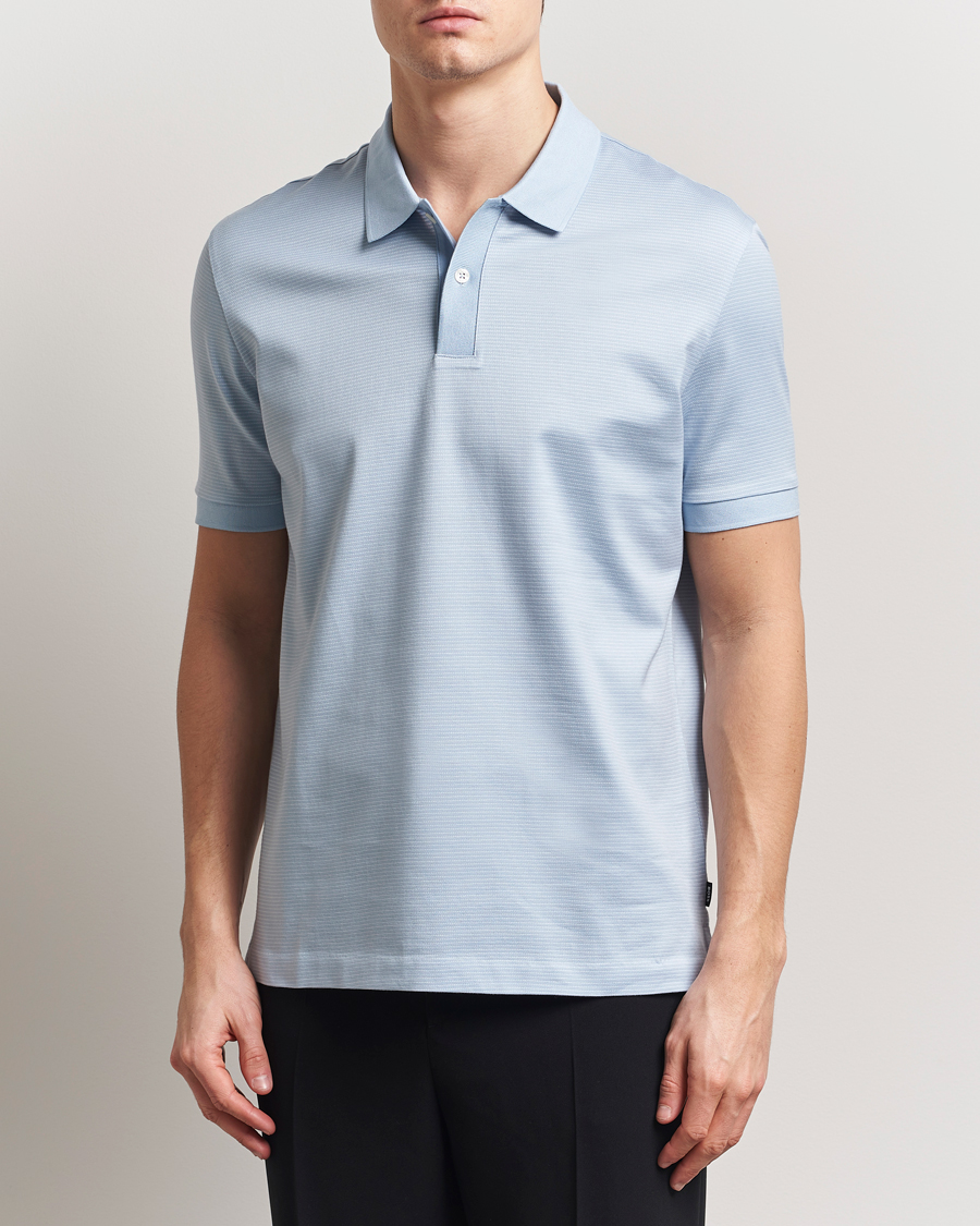 Men | Polo Shirts | BOSS BLACK | Parlay Jersey Polo Light Blue
