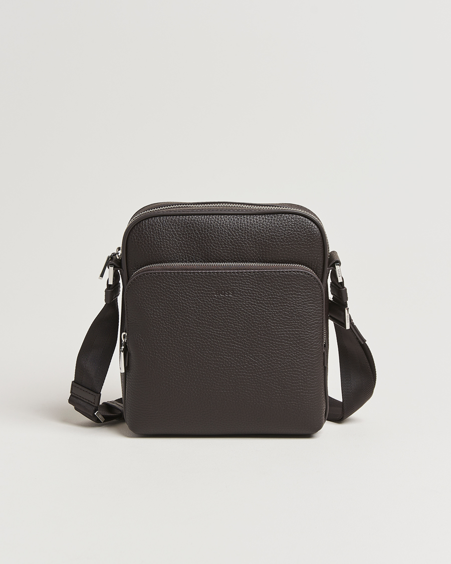 Men | Bags | BOSS BLACK | Crosstown Zip Bag Dark Brown