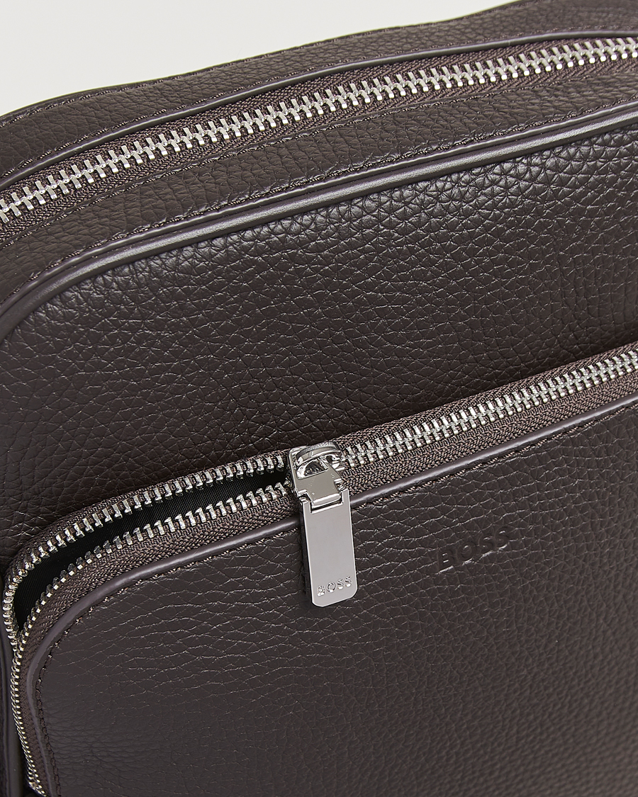 Men | Bags | BOSS BLACK | Crosstown Zip Bag Dark Brown