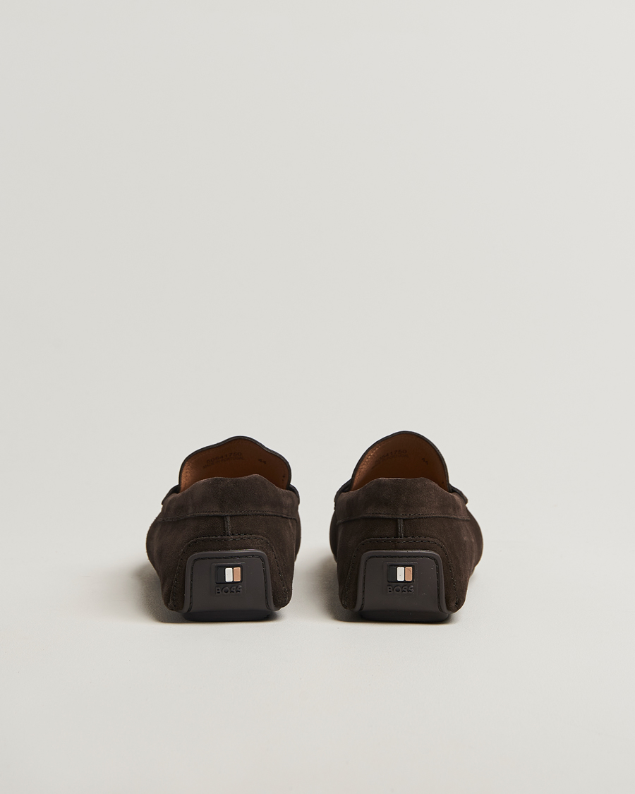 Men | Loafers | BOSS BLACK | Noel Suede Moccasin Dark Brown