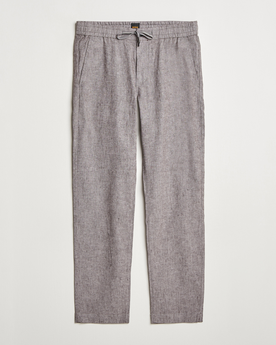 Men | Trousers | BOSS ORANGE | Sanderson Linen Pants Open Brown