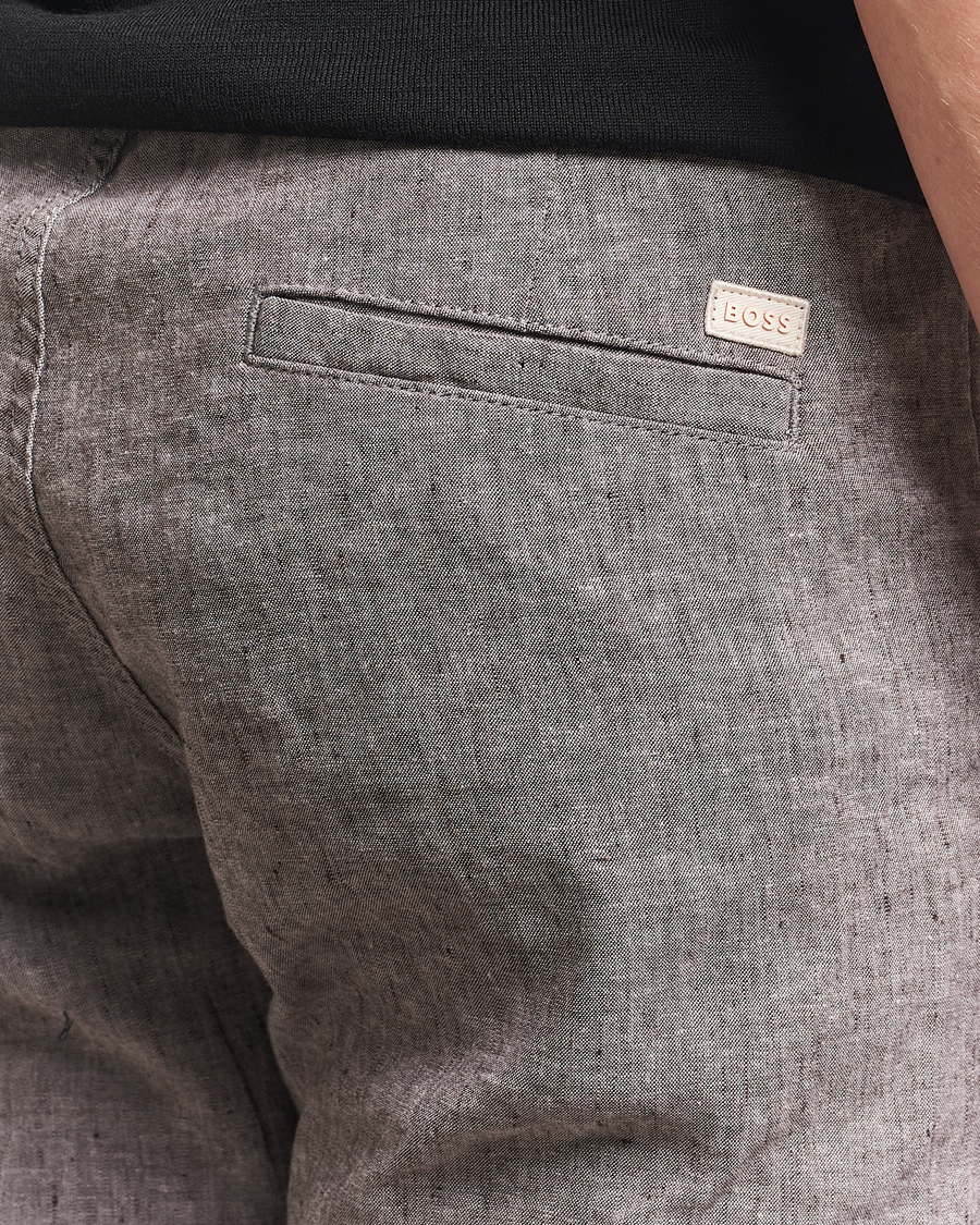 Men | Trousers | BOSS ORANGE | Sanderson Linen Pants Open Brown