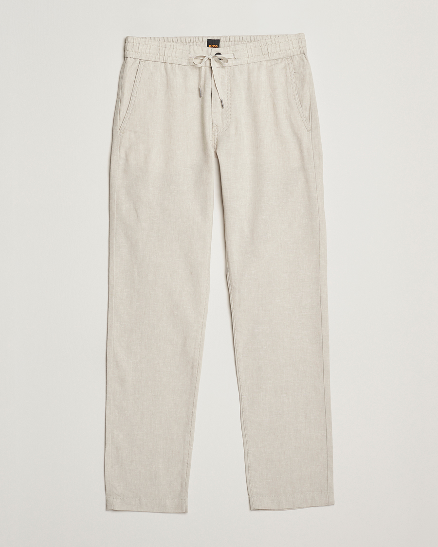 Men | Trousers | BOSS ORANGE | Sanderson Linen Pants Light Beige