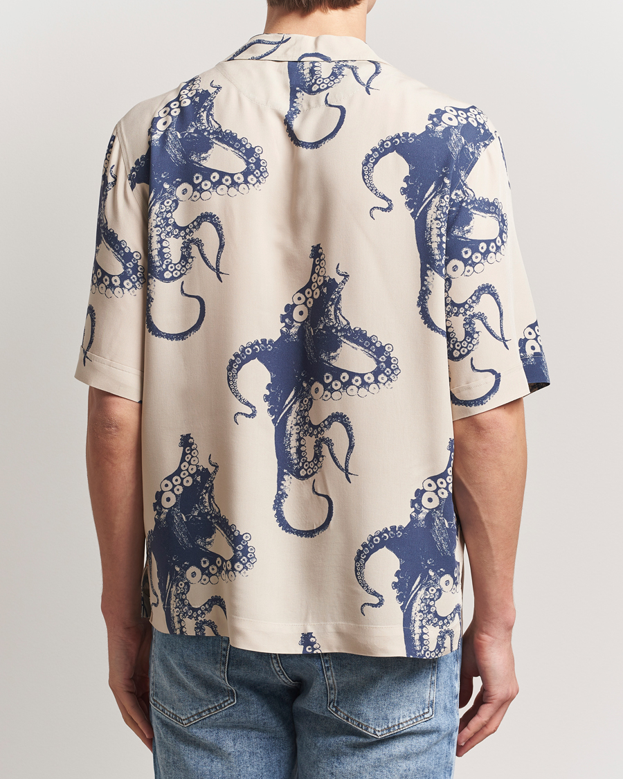 Men | Shirts | BOSS ORANGE | Lapisy Printed Short Sleeve Shirt Light Beige