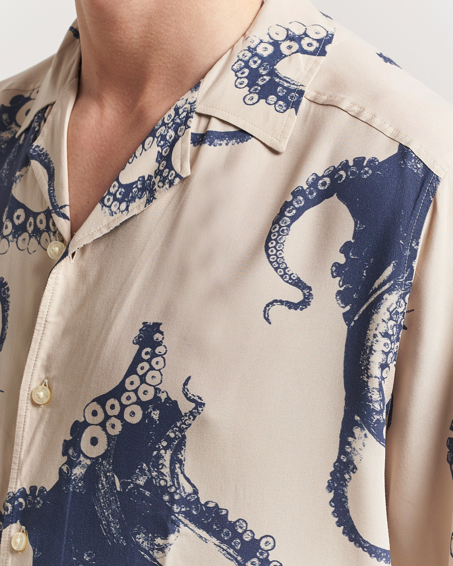 Men | Shirts | BOSS ORANGE | Lapisy Printed Short Sleeve Shirt Light Beige