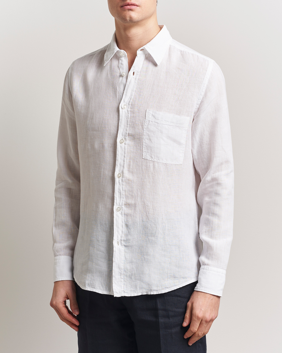 Men | Shirts | BOSS ORANGE | Relegant Linen Shirt White