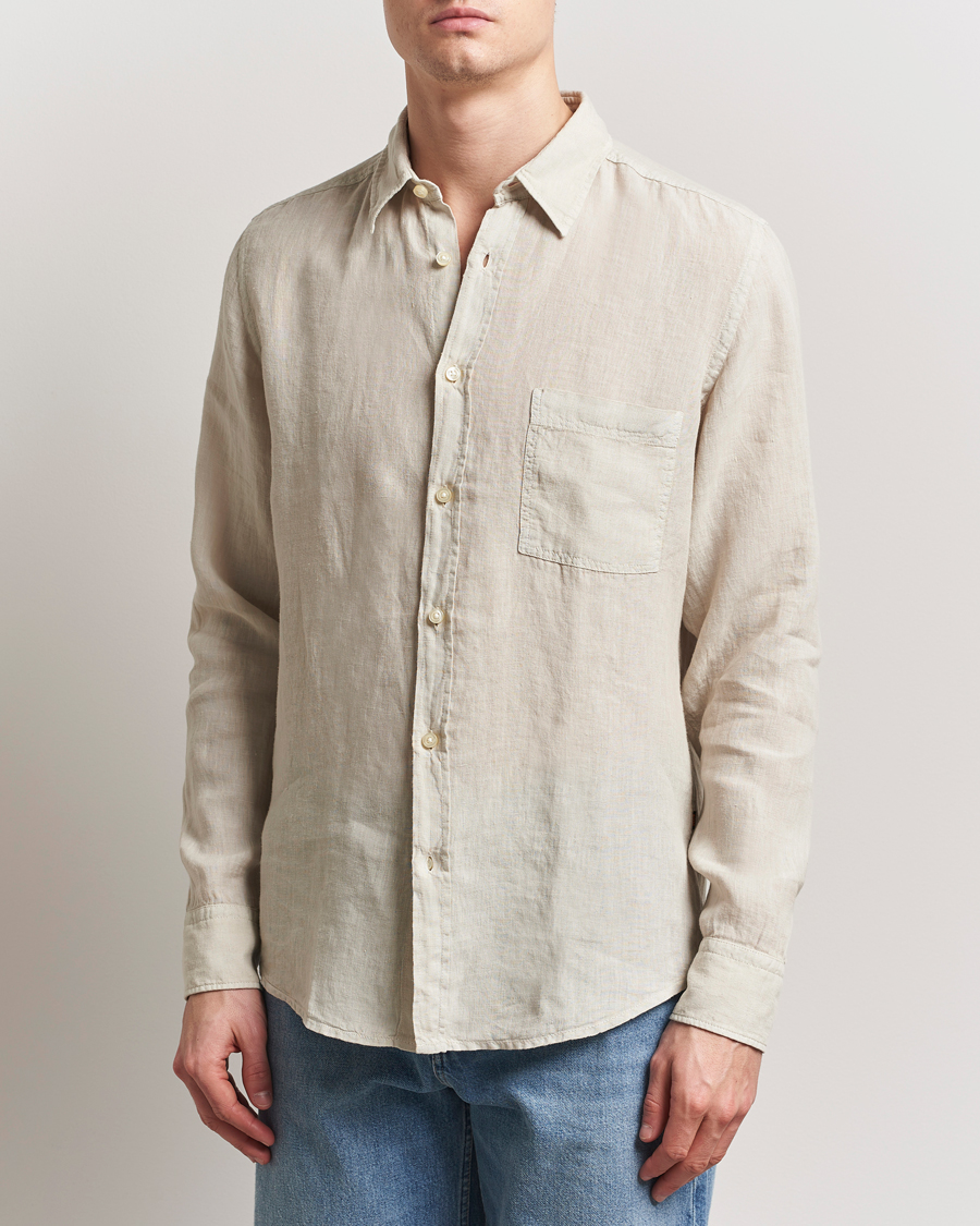 Men | Shirts | BOSS ORANGE | Relegant Linen Shirt Light Beige