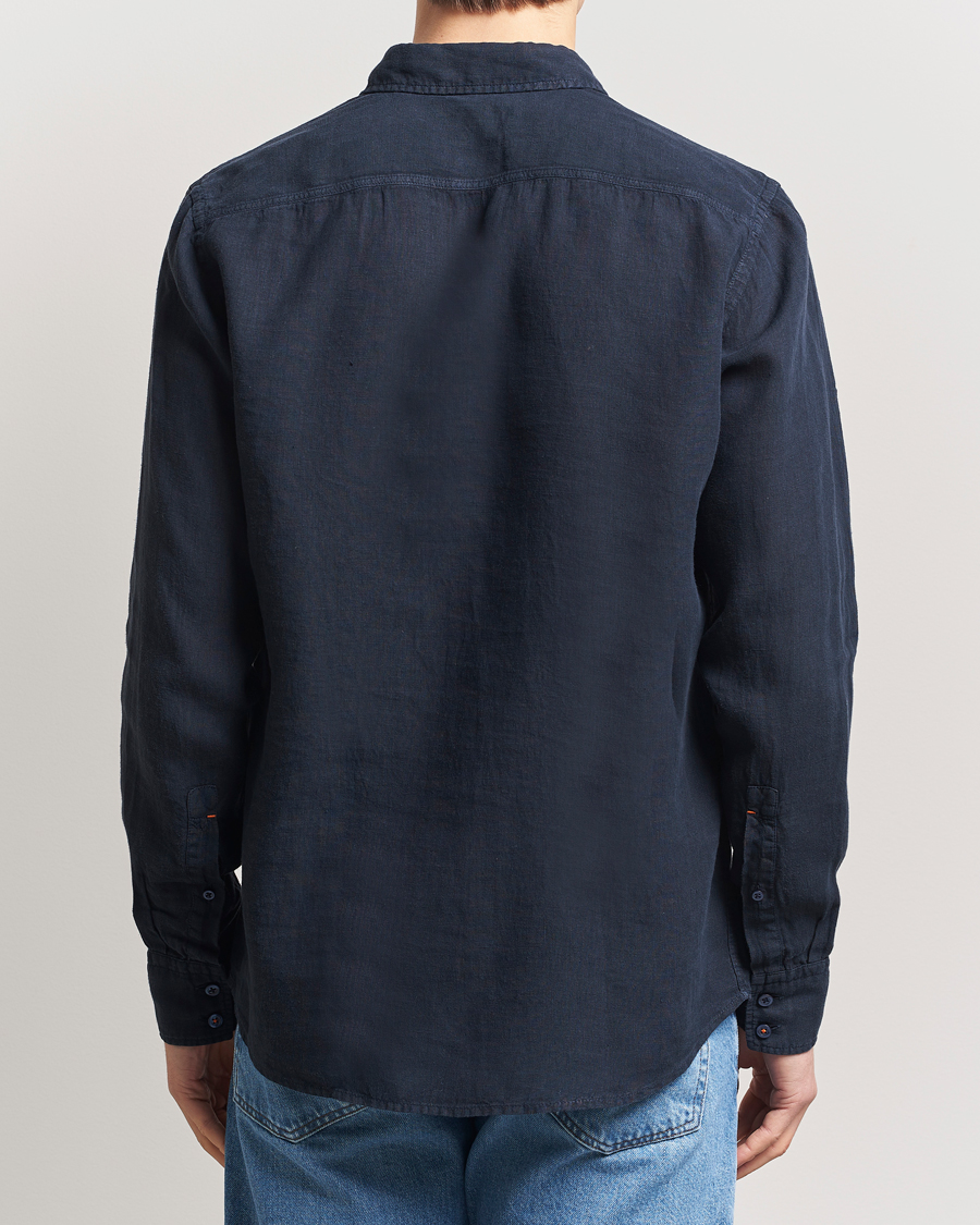 Men | Shirts | BOSS ORANGE | Relegant Linen Shirt Dark Blue