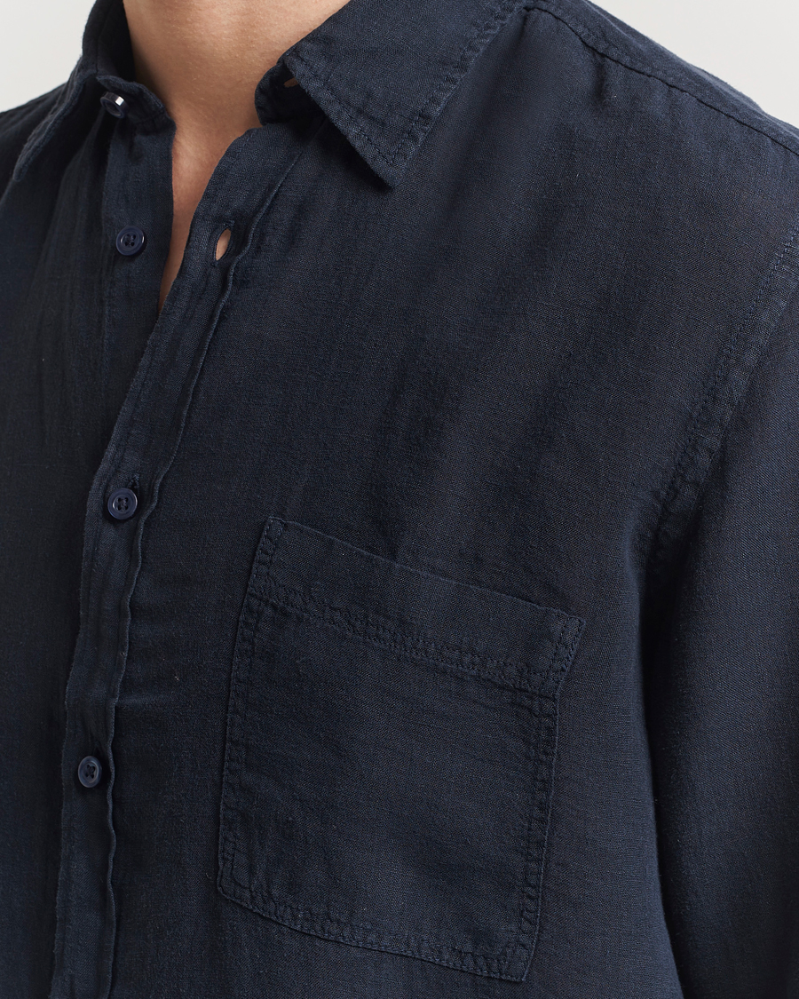 Men | Shirts | BOSS ORANGE | Relegant Linen Shirt Dark Blue