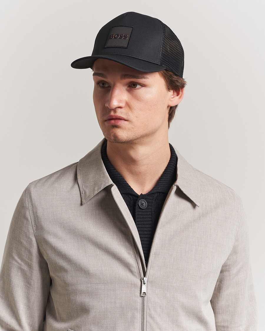 Men | BOSS ORANGE Elliot Trucker Cap Black | BOSS ORANGE | Elliot Trucker Cap Black