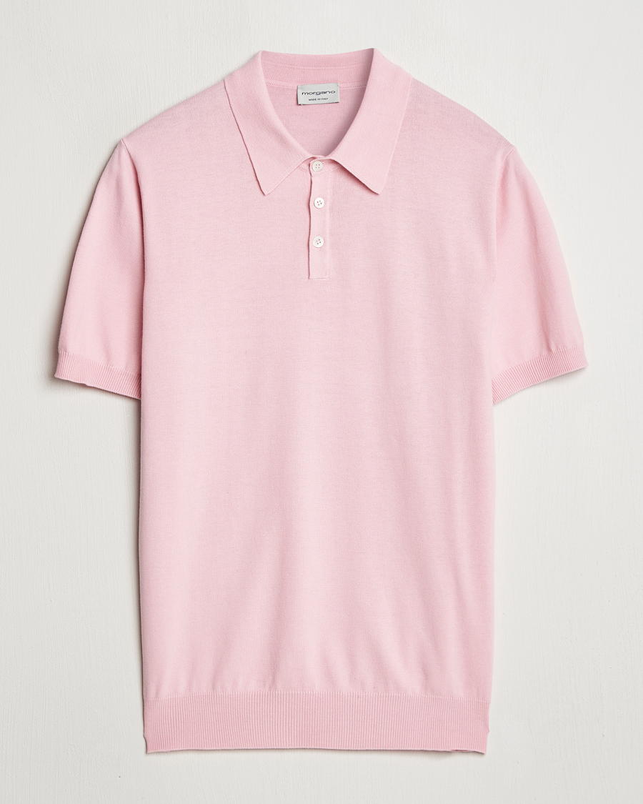 Men | Polo Shirts | Morgano | Supersoft Egyptian Cotton Polo Light Pink