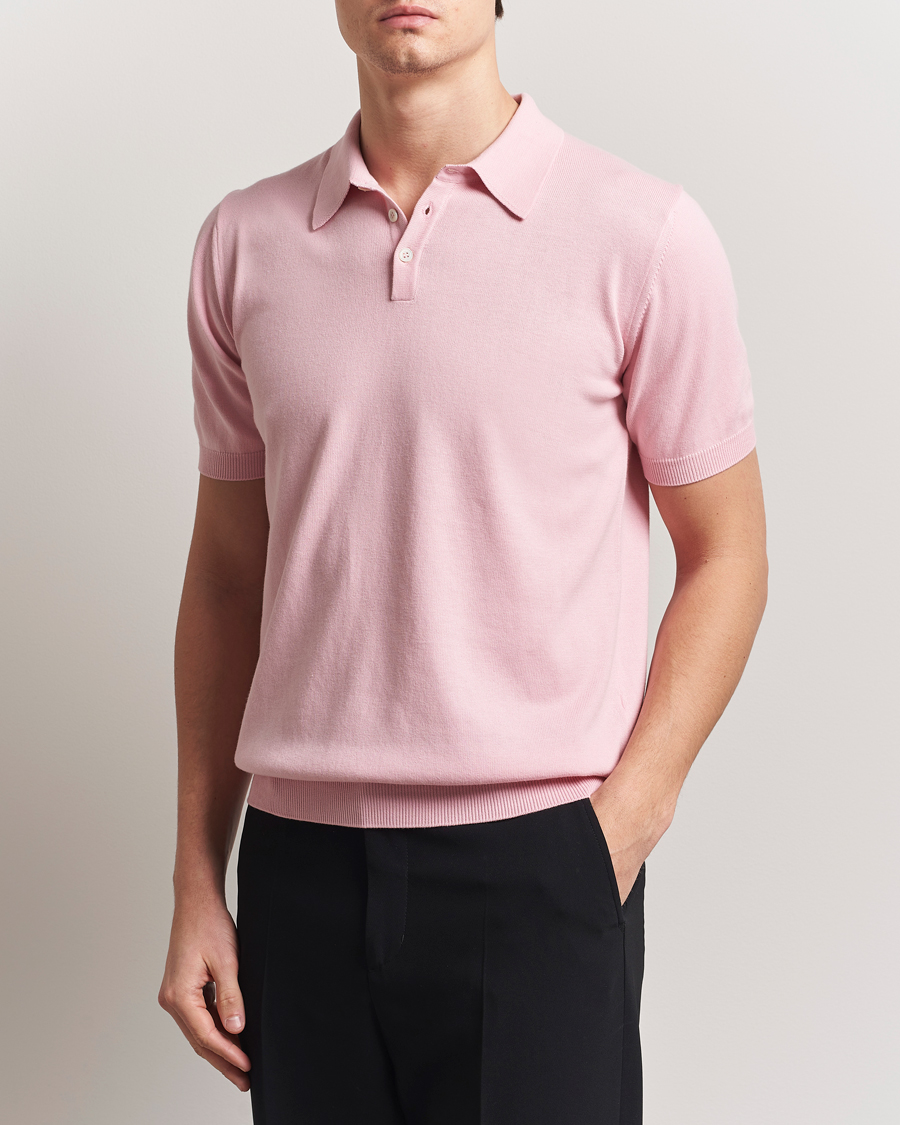 Men | Polo Shirts | Morgano | Supersoft Egyptian Cotton Polo Light Pink