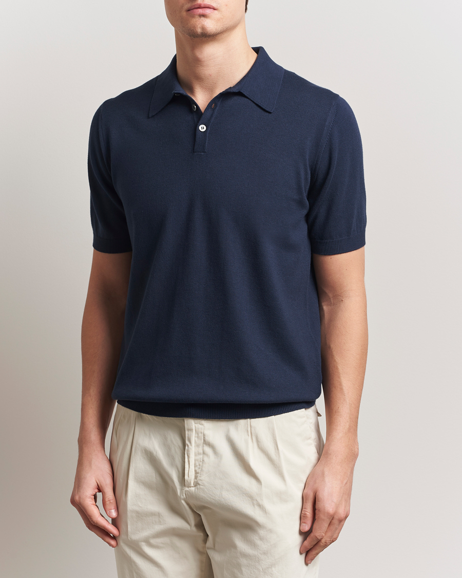 Men | Polo Shirts | Morgano | Supersoft Egyptian Cotton Polo Navy