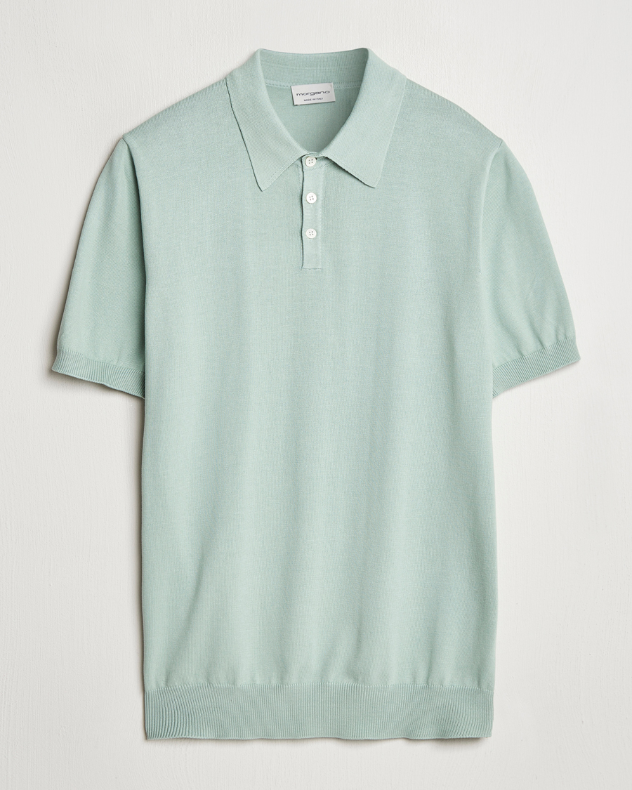 Men | Polo Shirts | Morgano | Supersoft Egyptian Cotton Polo Light Green