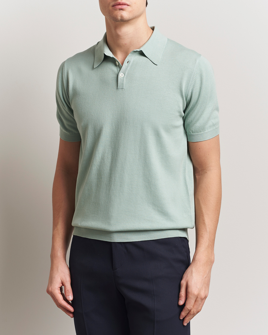 Men | Polo Shirts | Morgano | Supersoft Egyptian Cotton Polo Light Green
