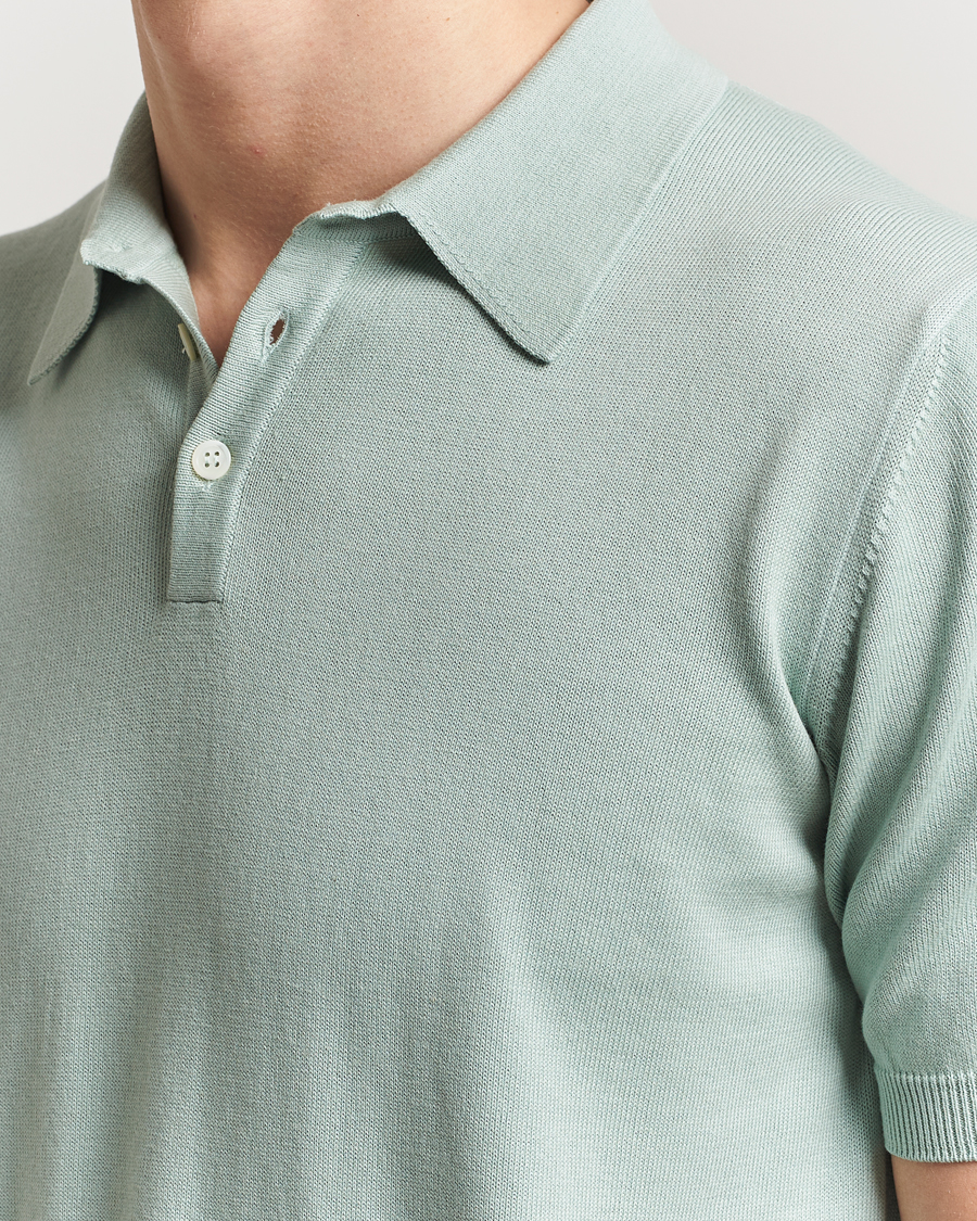Men | Polo Shirts | Morgano | Supersoft Egyptian Cotton Polo Light Green