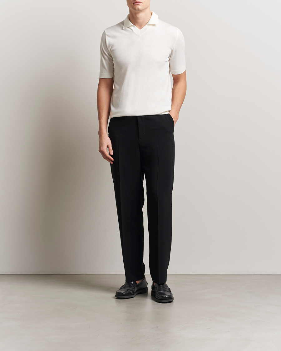 Men | Polo Shirts | Morgano | Knitted Organic Cotton Polo White