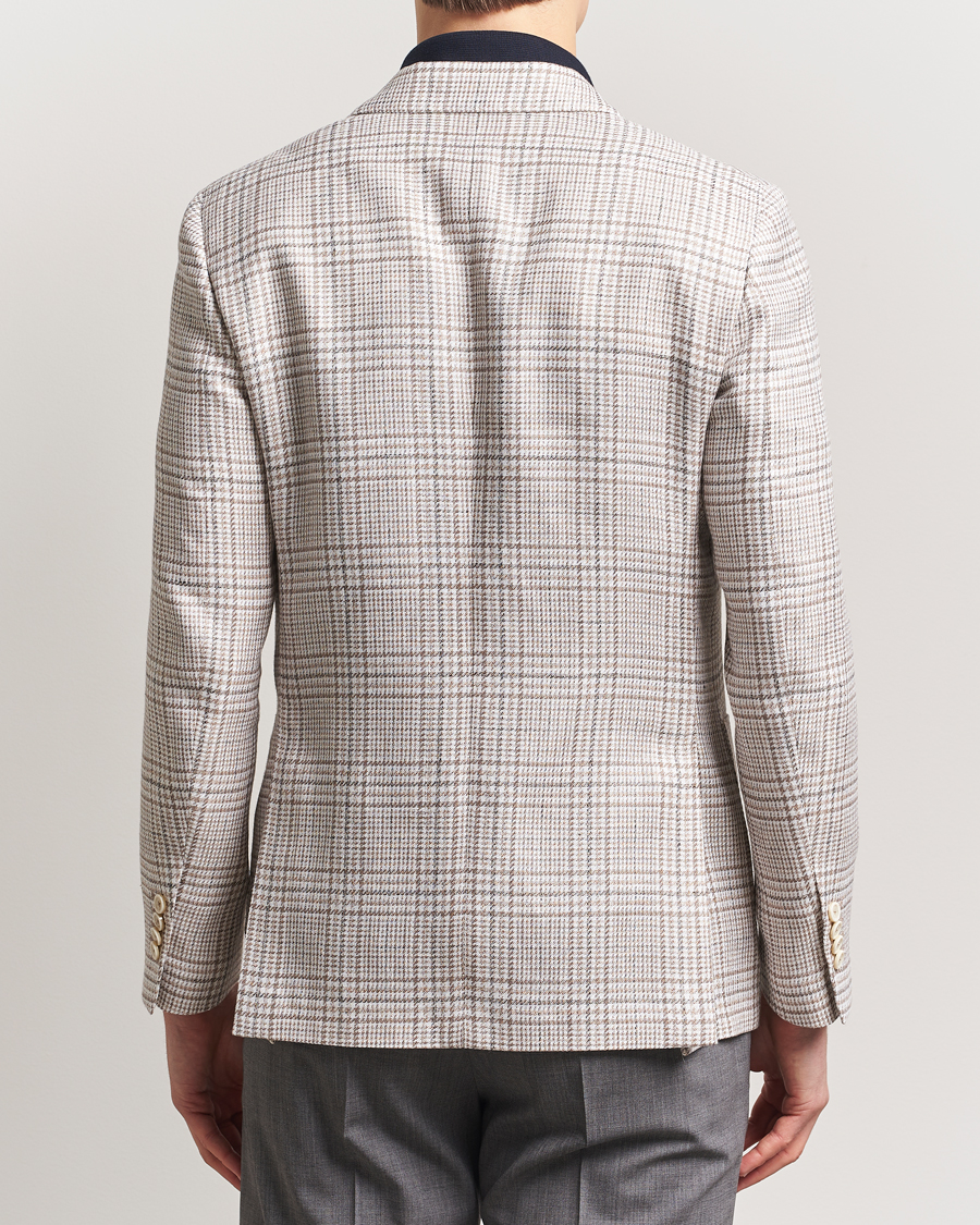 Men | Blazers | Lardini | Cotton/Linen Checked Blazer Beige