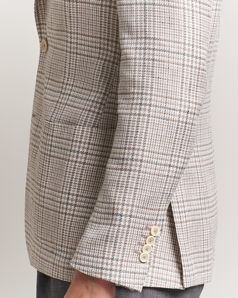 Men | Blazers | Lardini | Cotton/Linen Checked Blazer Beige