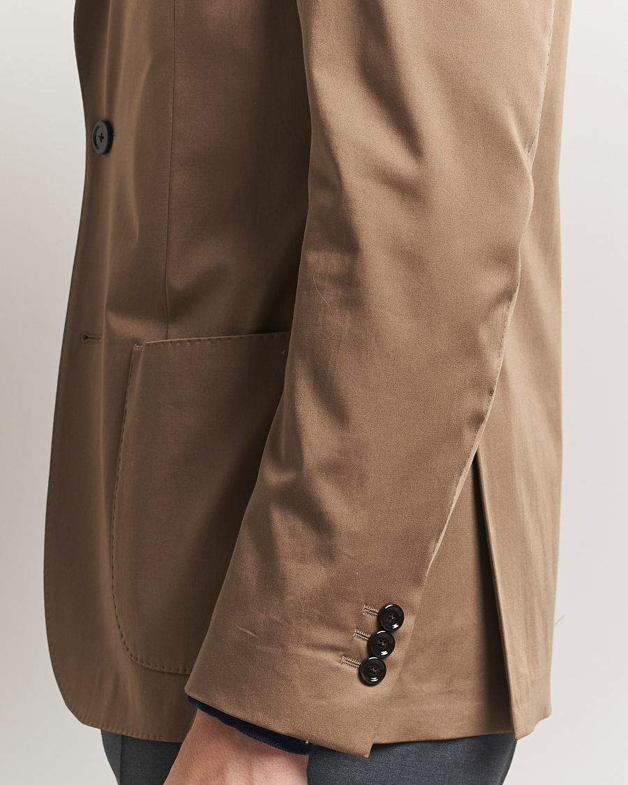 Men | Blazers | Lardini | Cotton Satin Stretch Blazer Light Brown