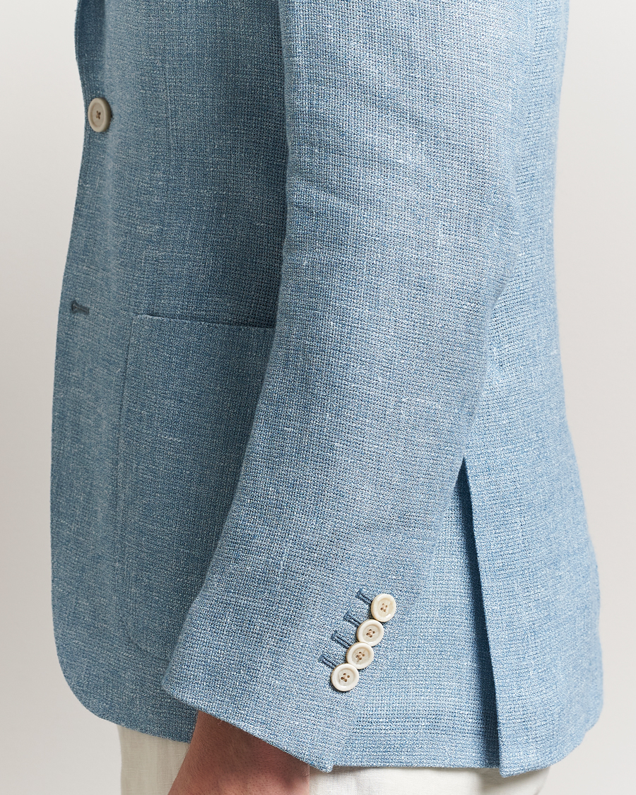 Men | Blazers | Lardini | Linen Crepe Canvas Blazer Light Blue
