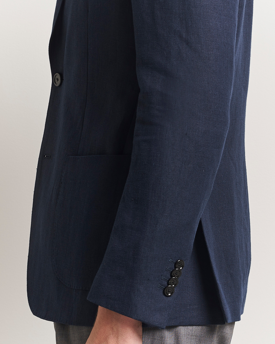 Men | Blazers | Lardini | Linen Canvas Blazer Navy