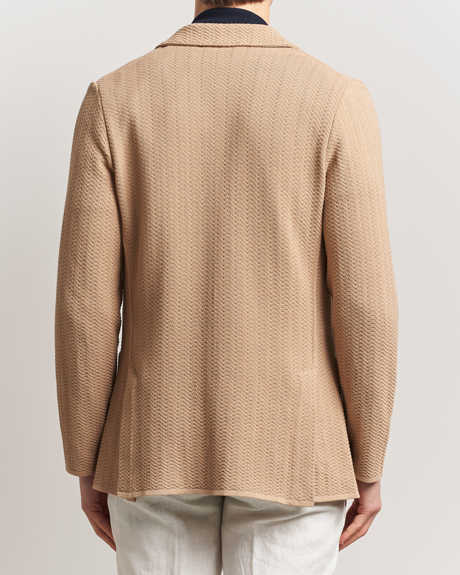 Men | Blazers | Lardini | Knitted Cotton Structured Blazer Beige