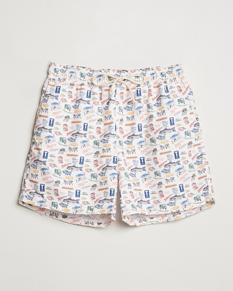 Men | Swimwear | Ripa Ripa | Printed Swimshorts Off White