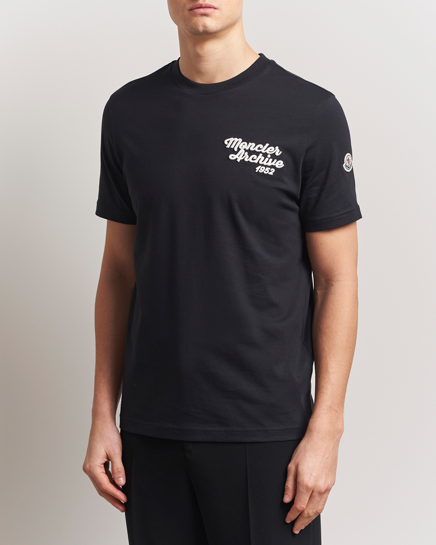 Men | T-Shirts | Moncler | Embroidered Logo T-Shirt Navy