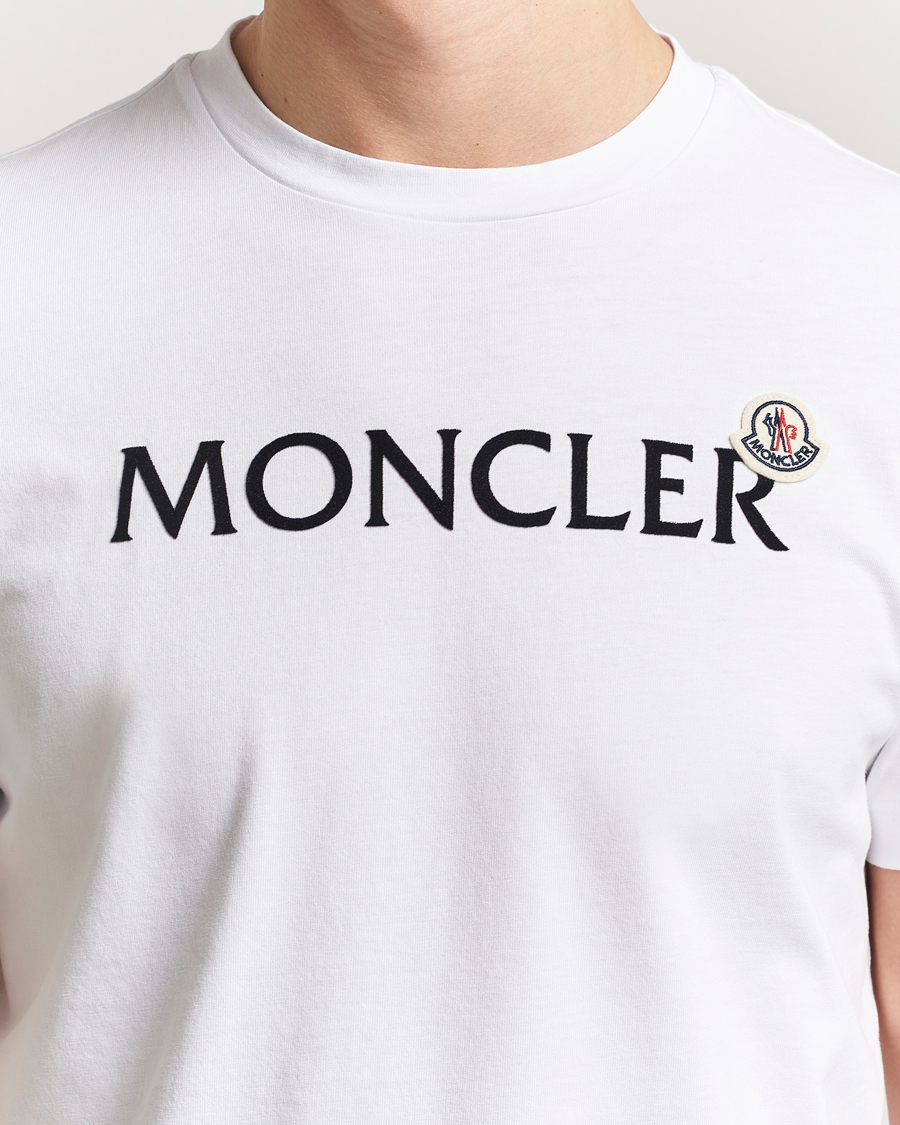 Men | T-Shirts | Moncler | Lettering Logo T-Shirt White
