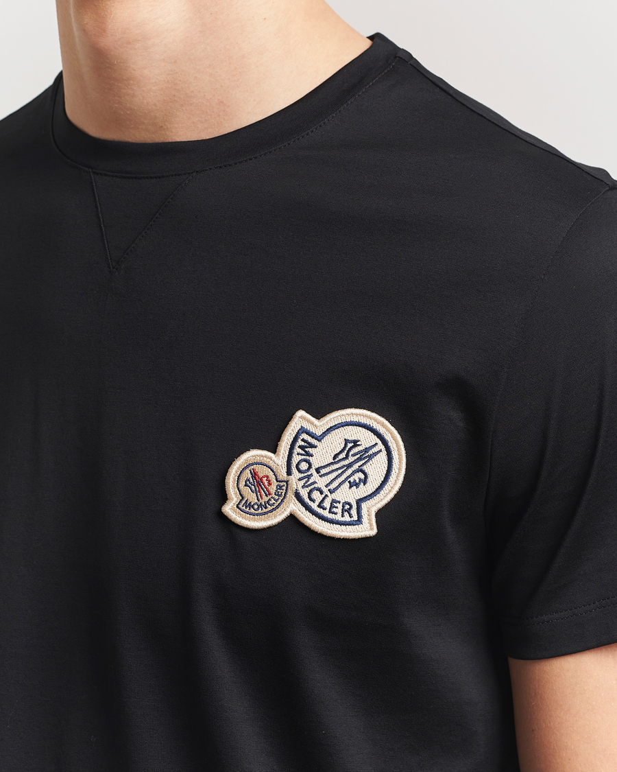 Men | T-Shirts | Moncler | Double Logo T-Shirt Black