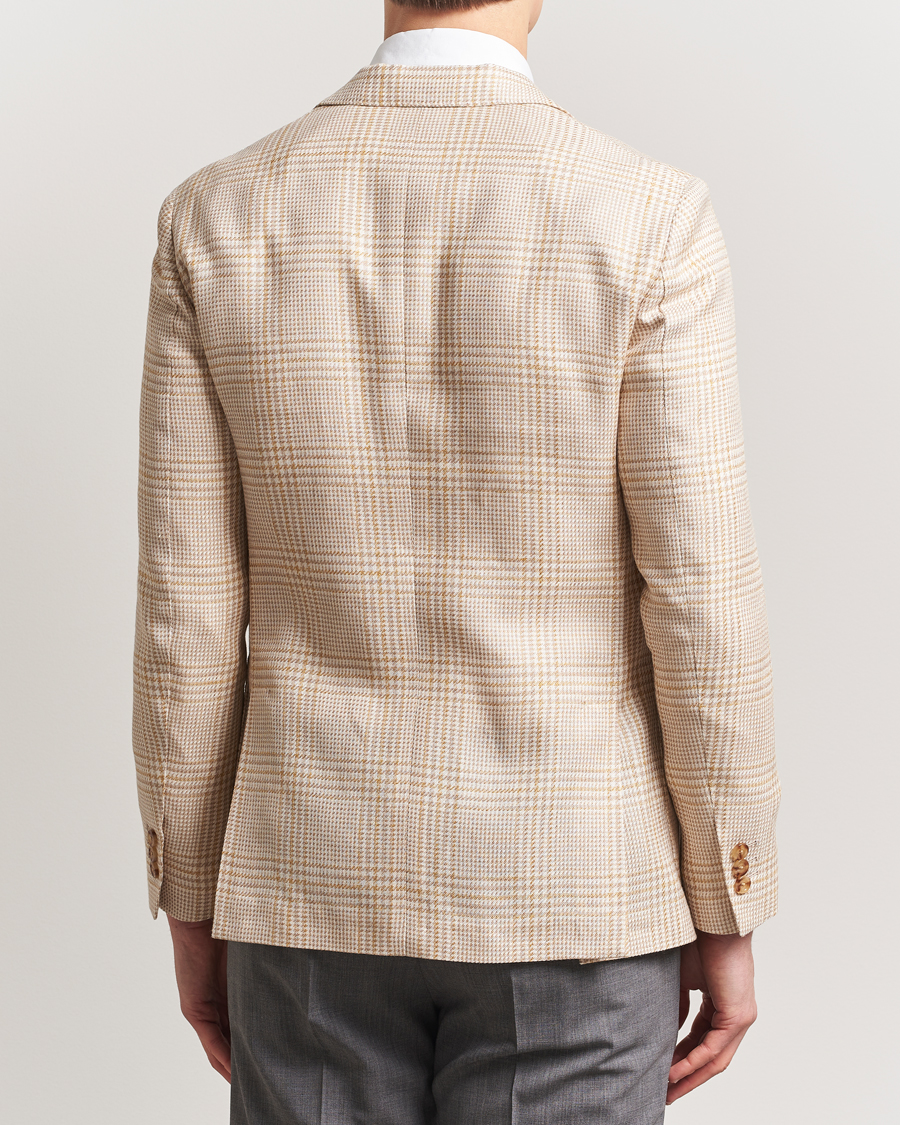 Men | Blazers | Lardini | Cotton/Linen Glencheck Blazer Beige
