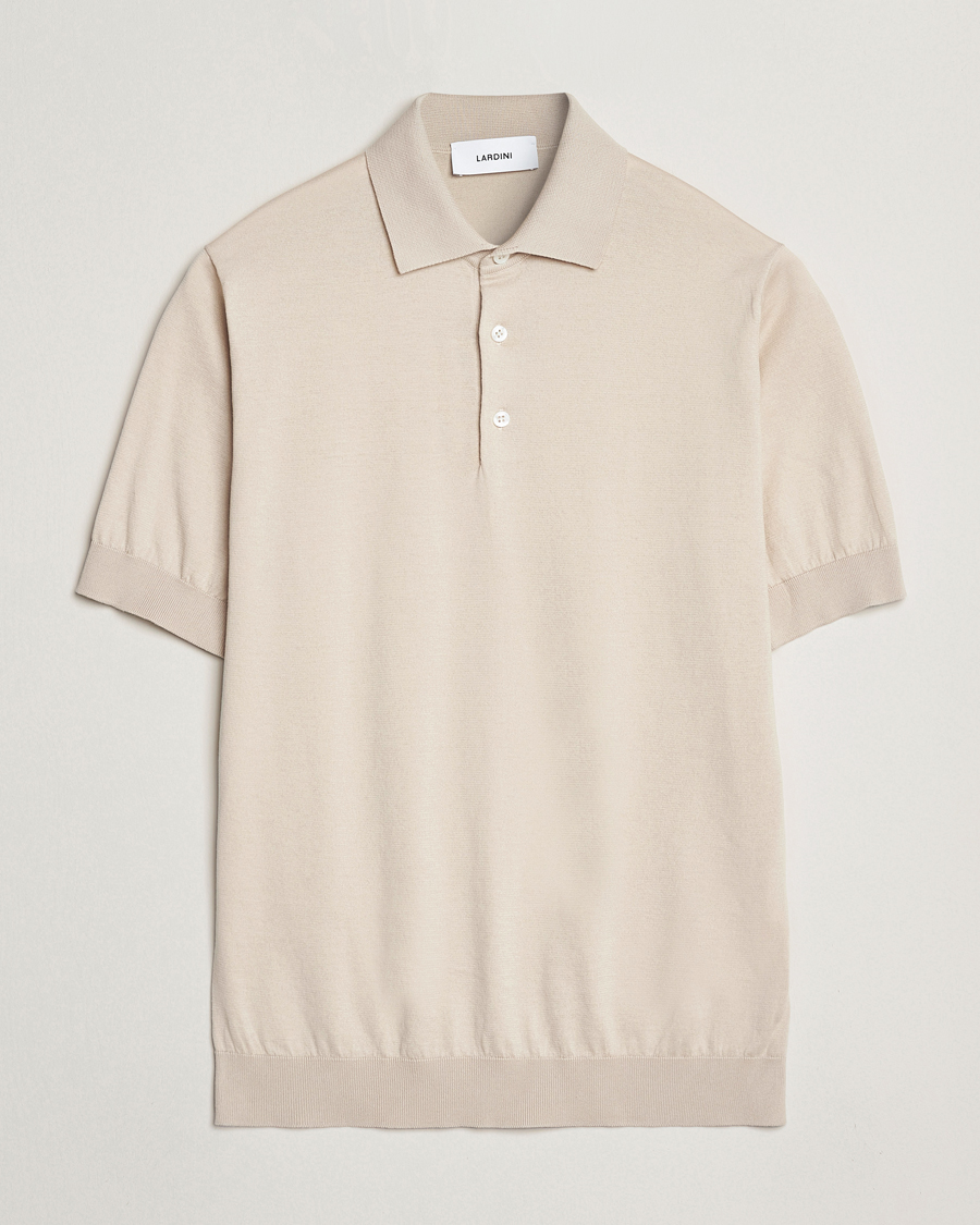 Men | Polo Shirts | Lardini | Knitted Cotton Polo Beige