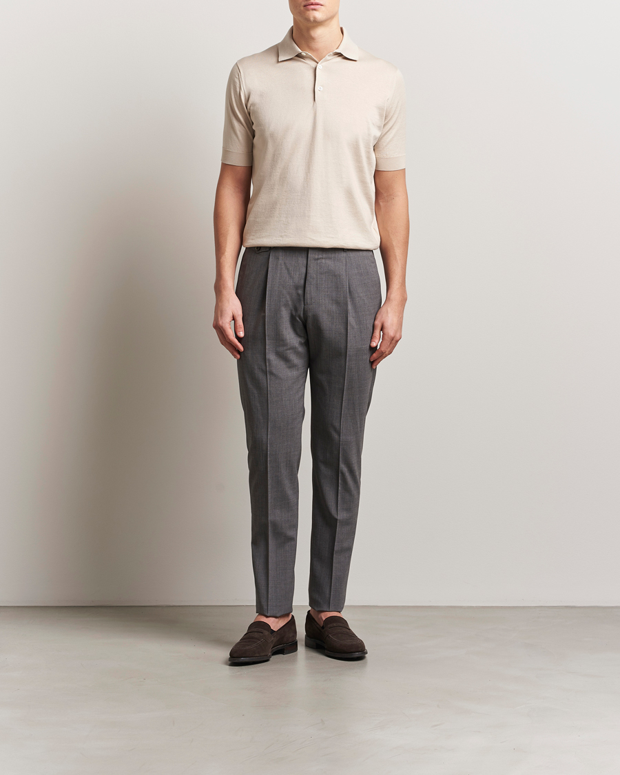 Men | Polo Shirts | Lardini | Knitted Cotton Polo Beige