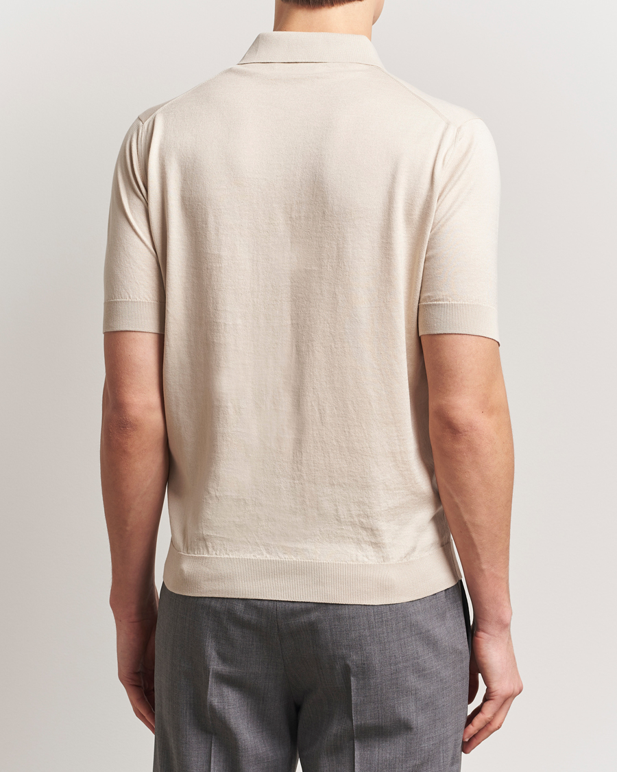 Men | Polo Shirts | Lardini | Knitted Cotton Polo Beige