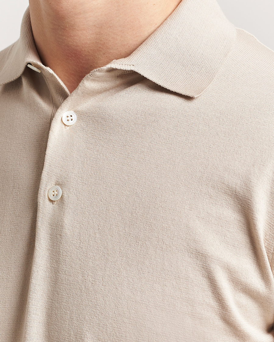 Men | Polo Shirts | Lardini | Knitted Cotton Polo Beige
