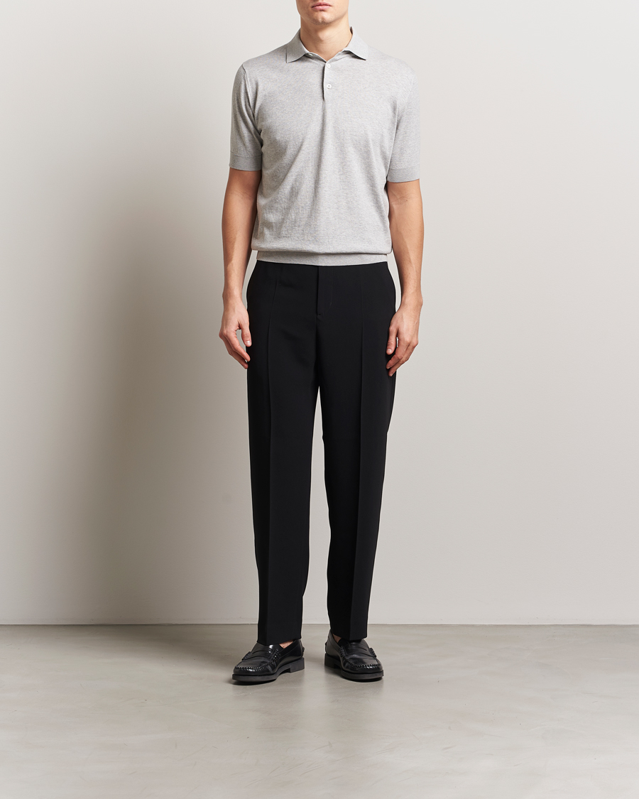 Men | Polo Shirts | Lardini | Knitted Cotton Polo Light Grey