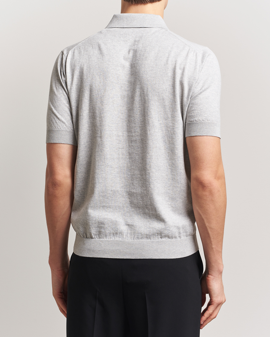 Men | Polo Shirts | Lardini | Knitted Cotton Polo Light Grey