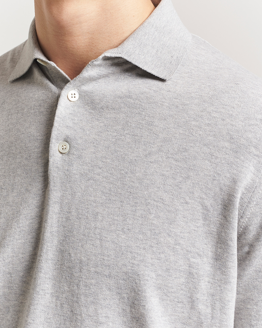Men | Polo Shirts | Lardini | Knitted Cotton Polo Light Grey
