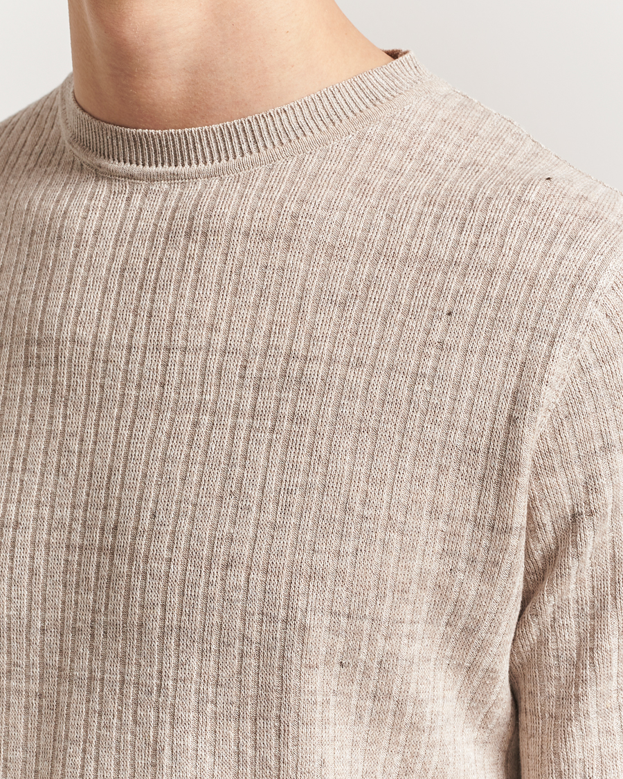 Men | T-Shirts | Lardini | Knitted Linen/Cotton T-Shirt Beige