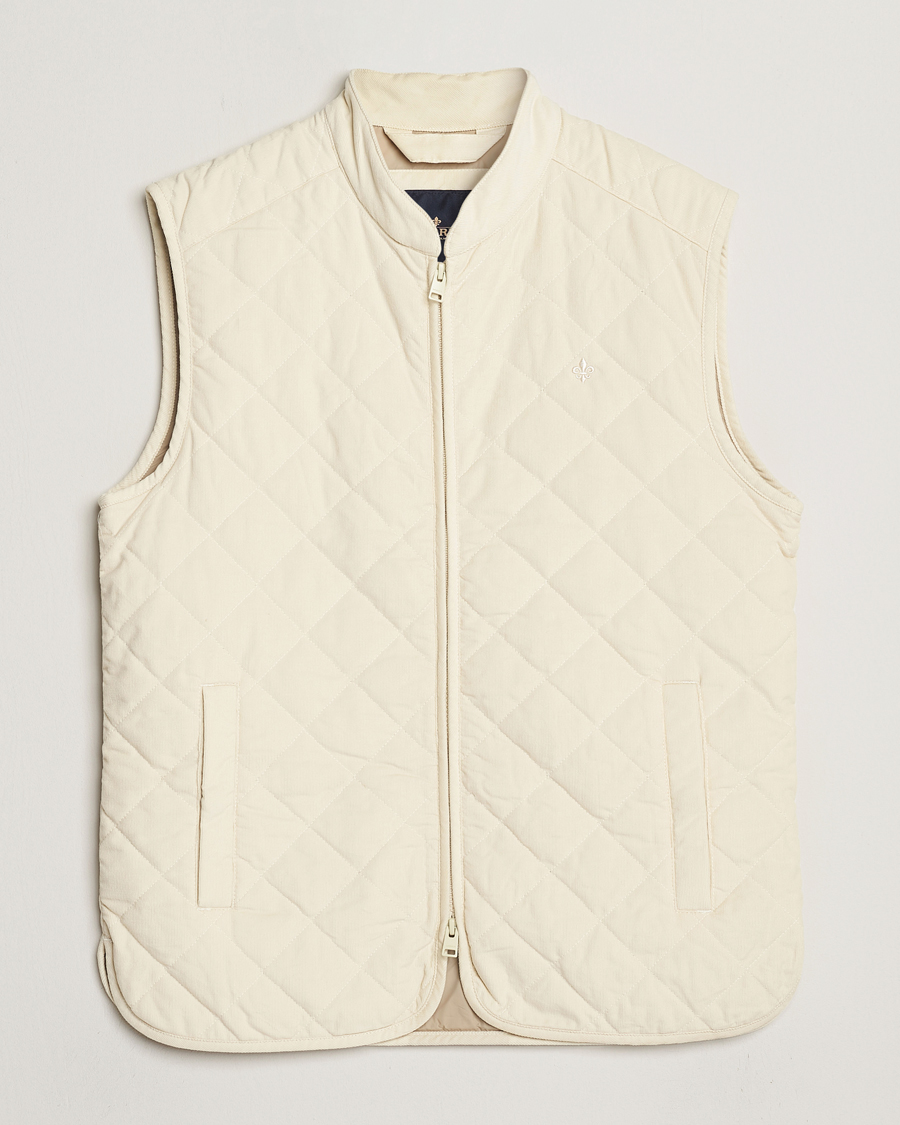Men | Gilets | Morris | Teddy Quilted Cord Vest Khaki
