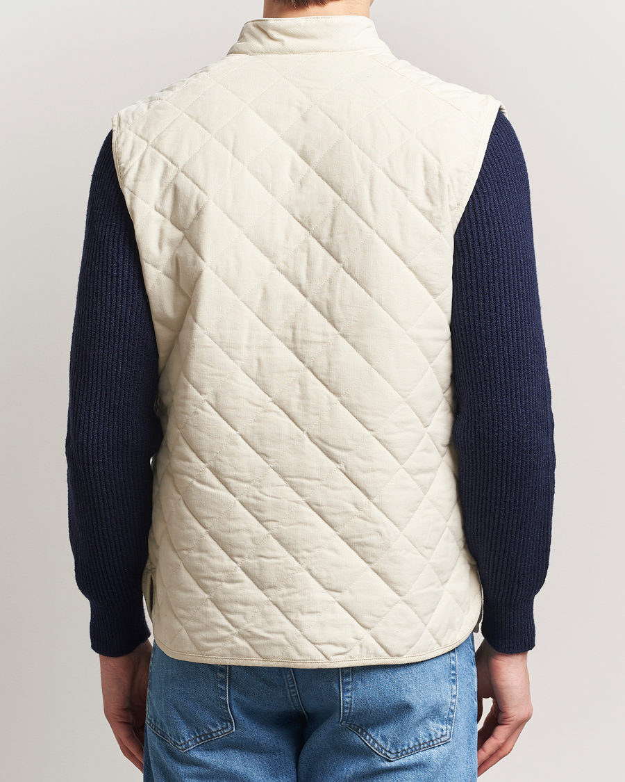 Men | Gilets | Morris | Teddy Quilted Cord Vest Khaki