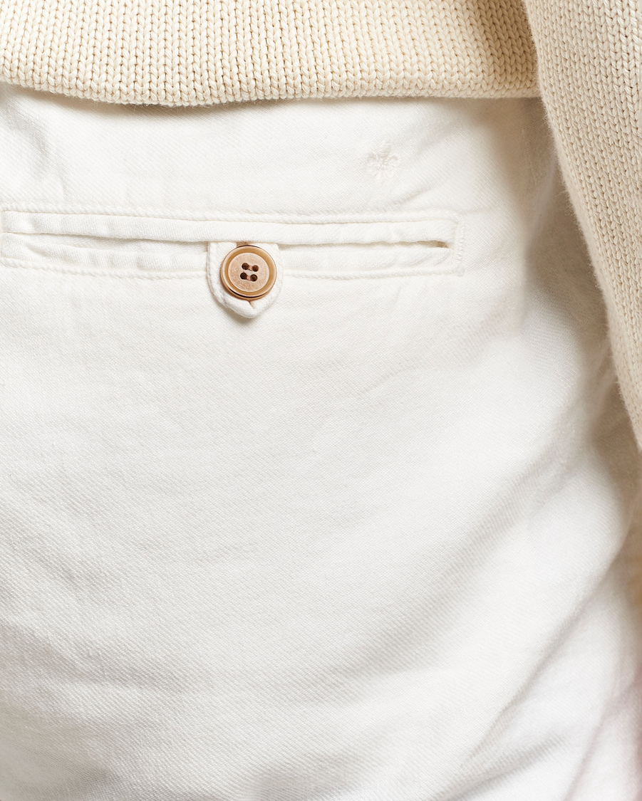 Men | Trousers | Morris | Fenix Linen/Cotton Trousers Off White