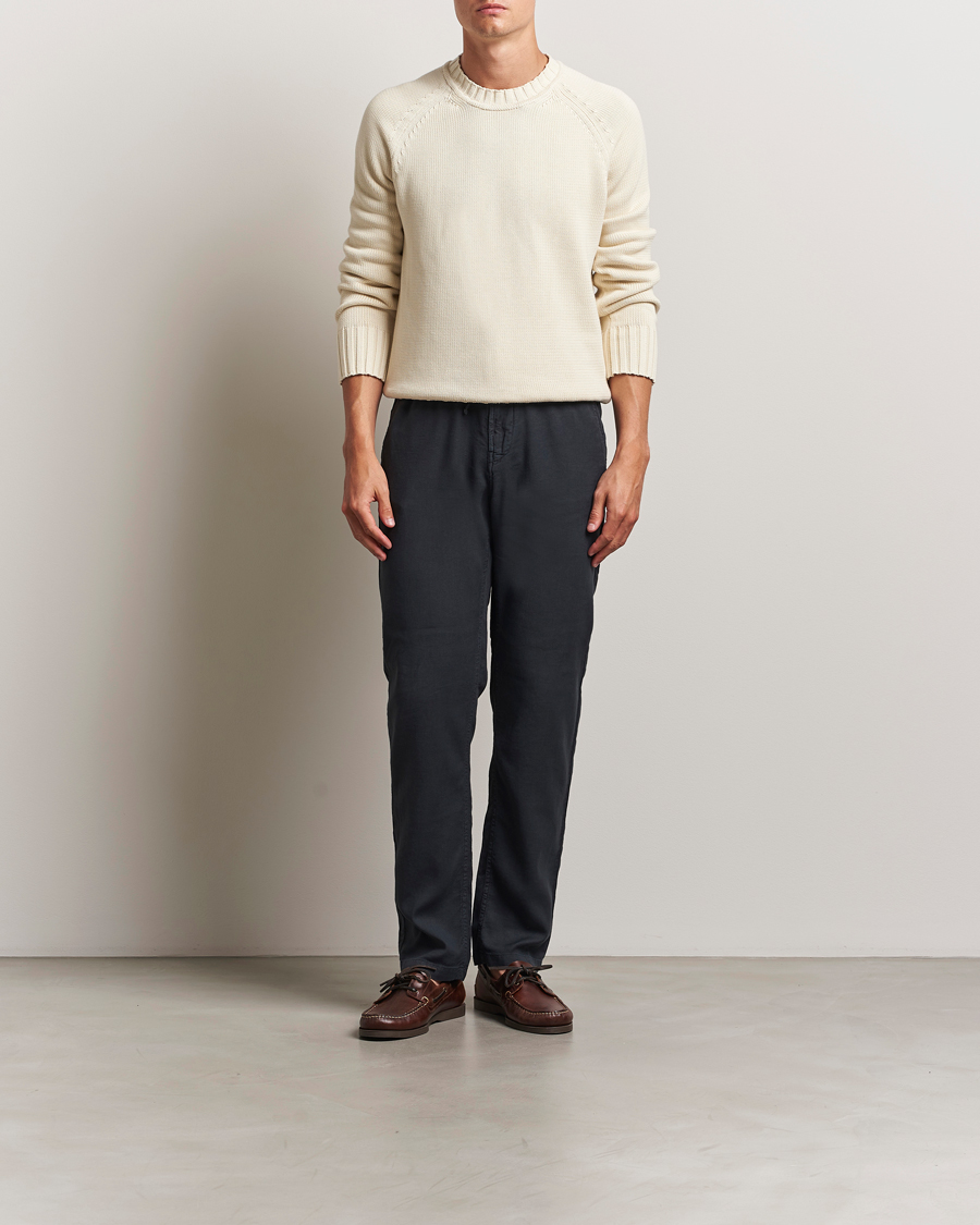 Men | Trousers | Morris | Fenix Linen/Cotton Trousers Blue