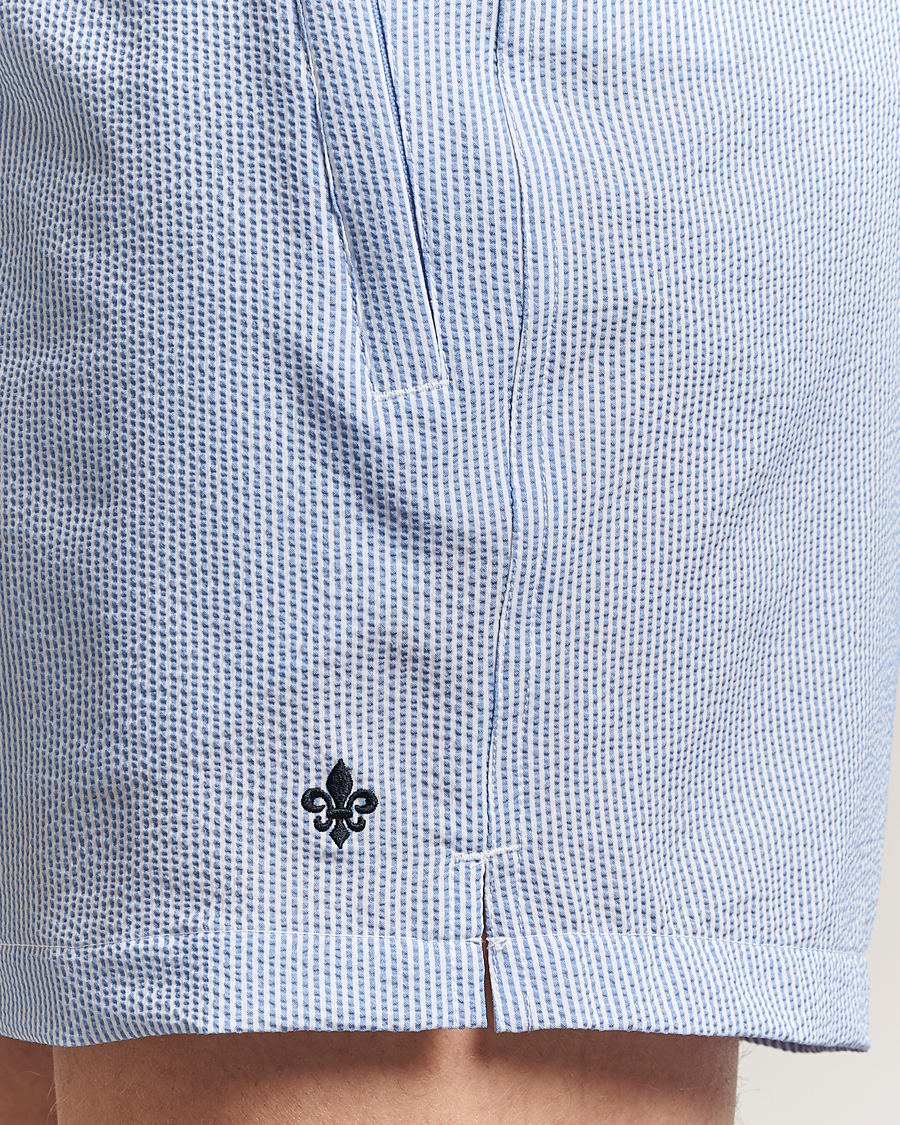 Men | Swimwear | Morris | Seersucker Bathing Trunks Light Blue