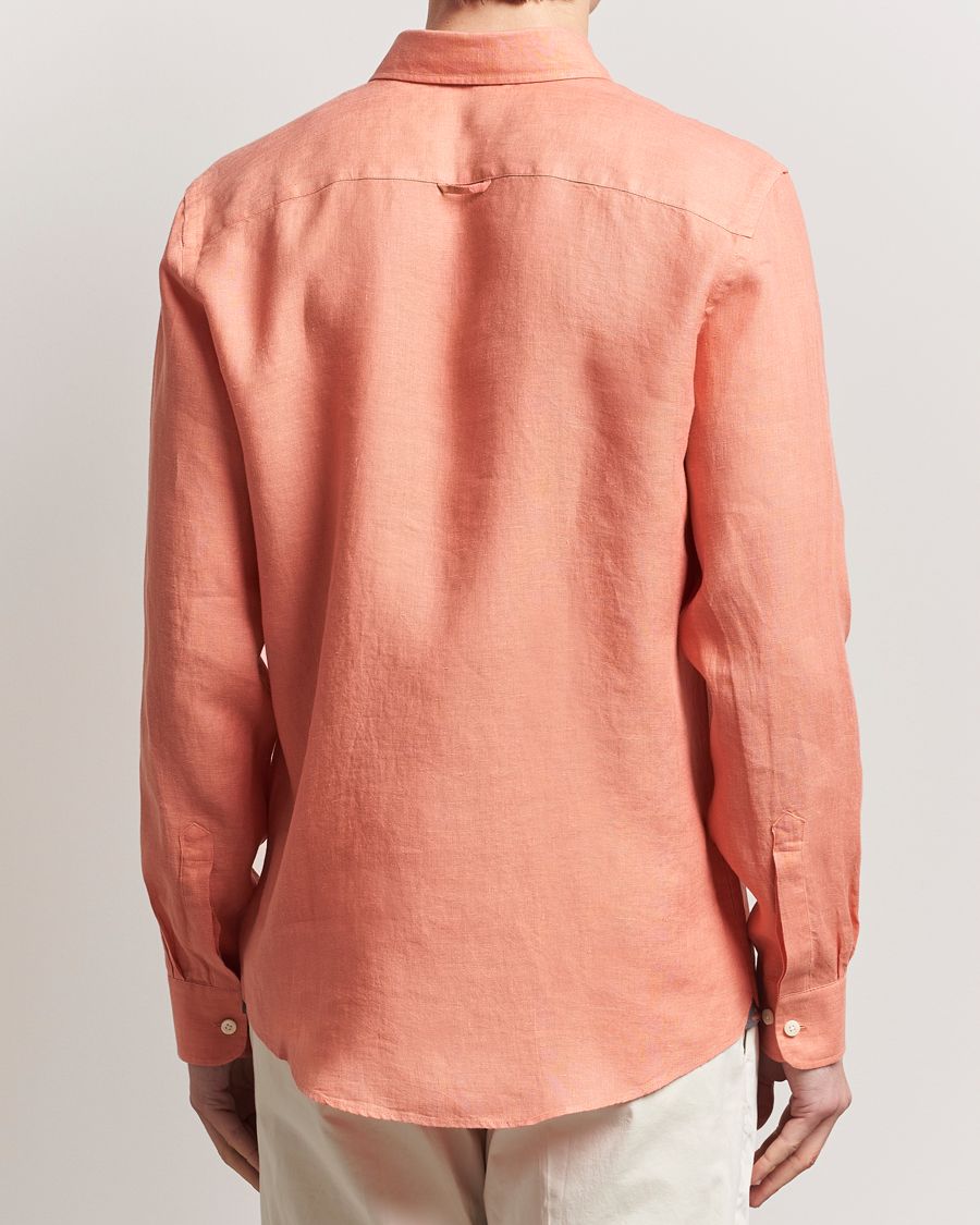 Men | Shirts | Morris | Douglas Linen Button Down Shirt Burnt Orange