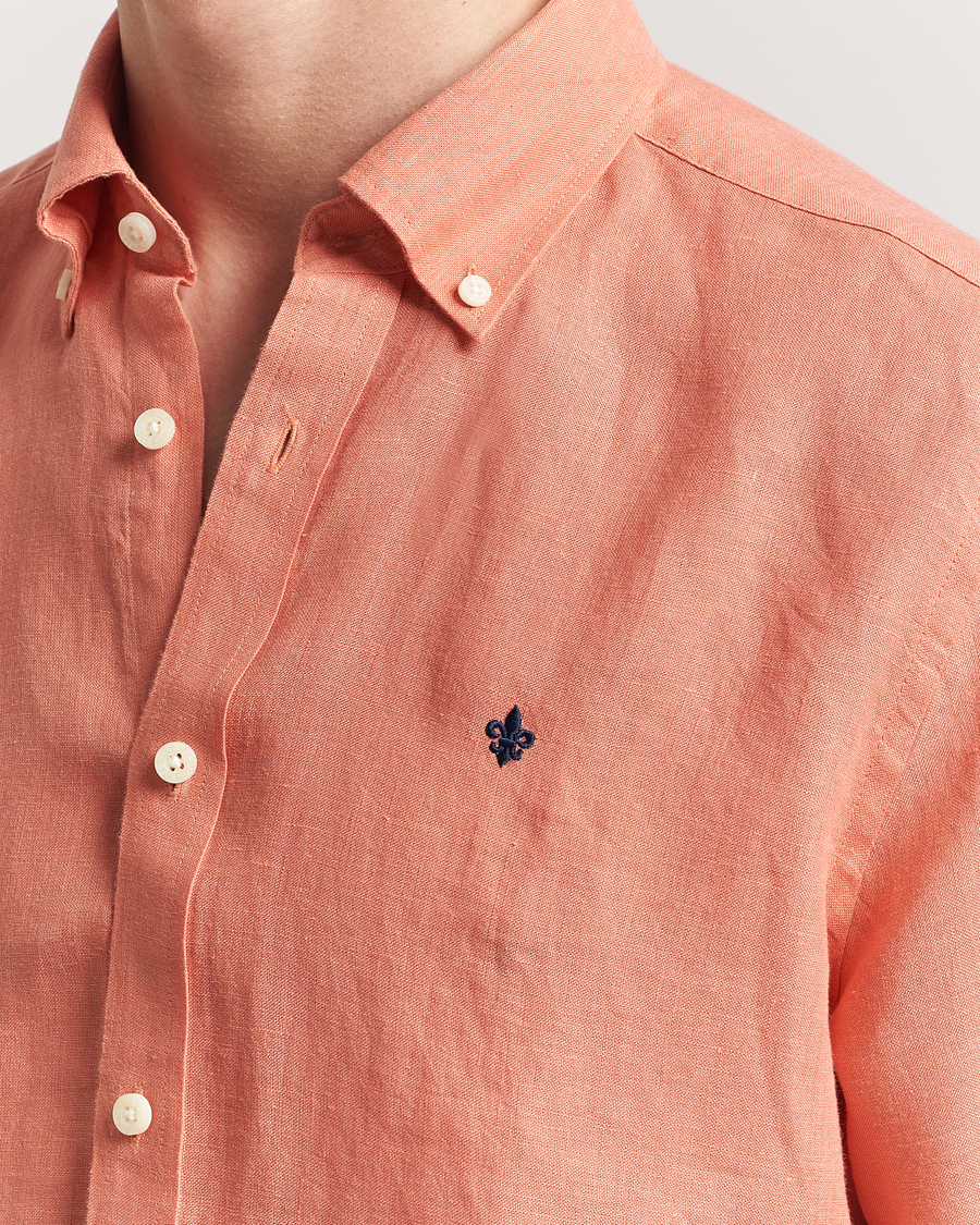Men | Shirts | Morris | Douglas Linen Button Down Shirt Burnt Orange