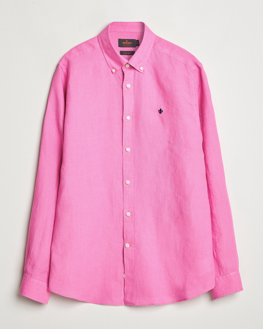 Men | Shirts | Morris | Douglas Linen Button Down Shirt Cerise