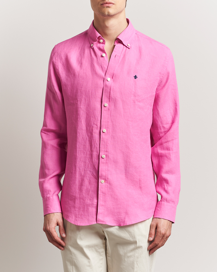 Men | Shirts | Morris | Douglas Linen Button Down Shirt Cerise