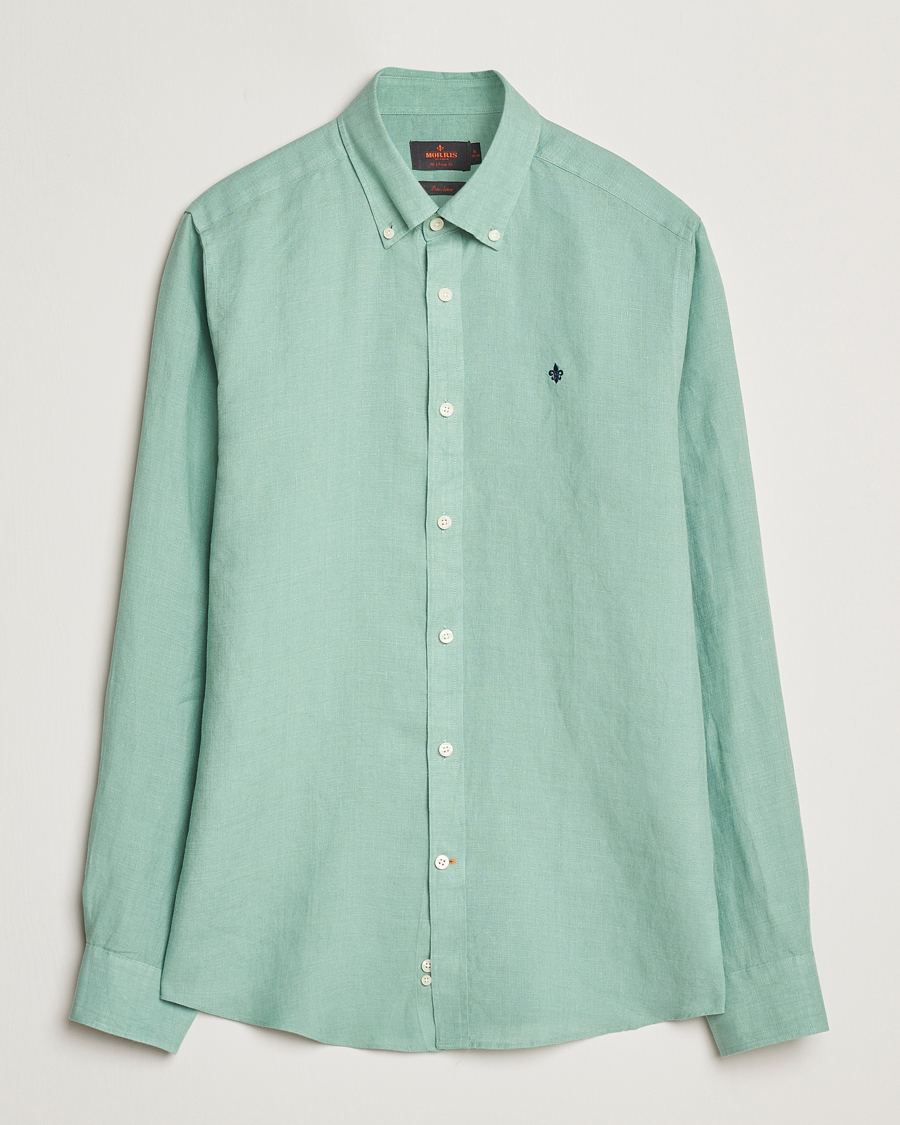 Men | Shirts | Morris | Douglas Linen Button Down Shirt Light Green